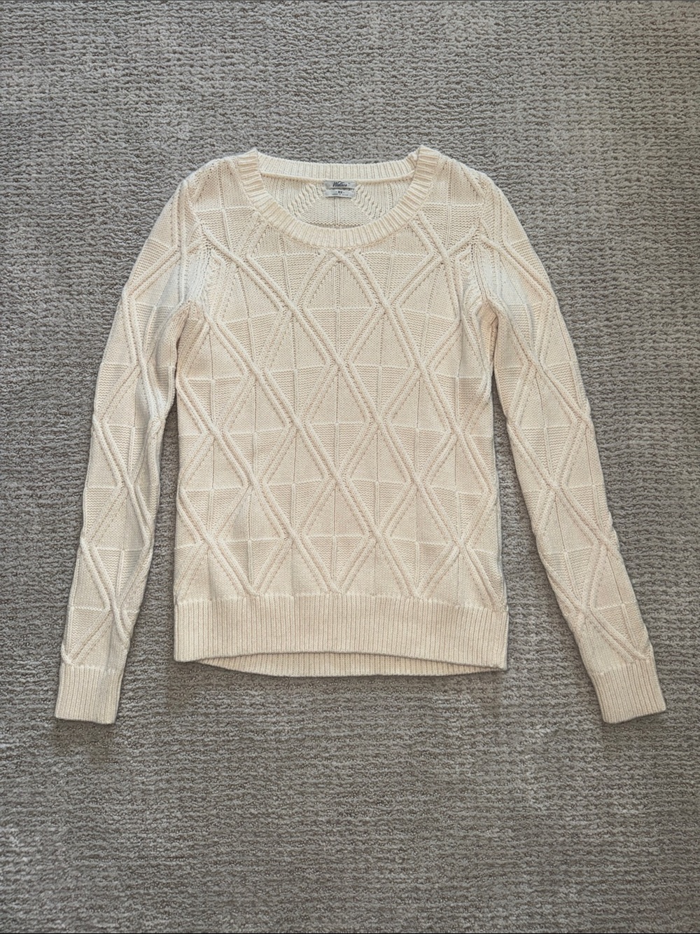 Textured Crewneck Sweater in Cream